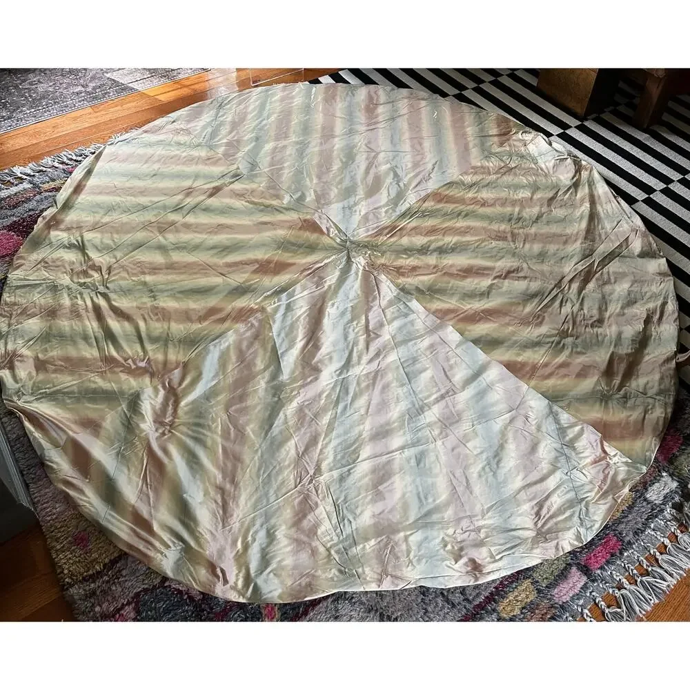 Silk Tablecloth 90” taffeta custom made luxurius pastel cream pink blue round